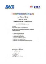 Teilnahmebestätigung - Elektronik im Kraftfahrzeug Teil III