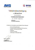 Teilnahmebestätigung - Fahrzeugentwendung